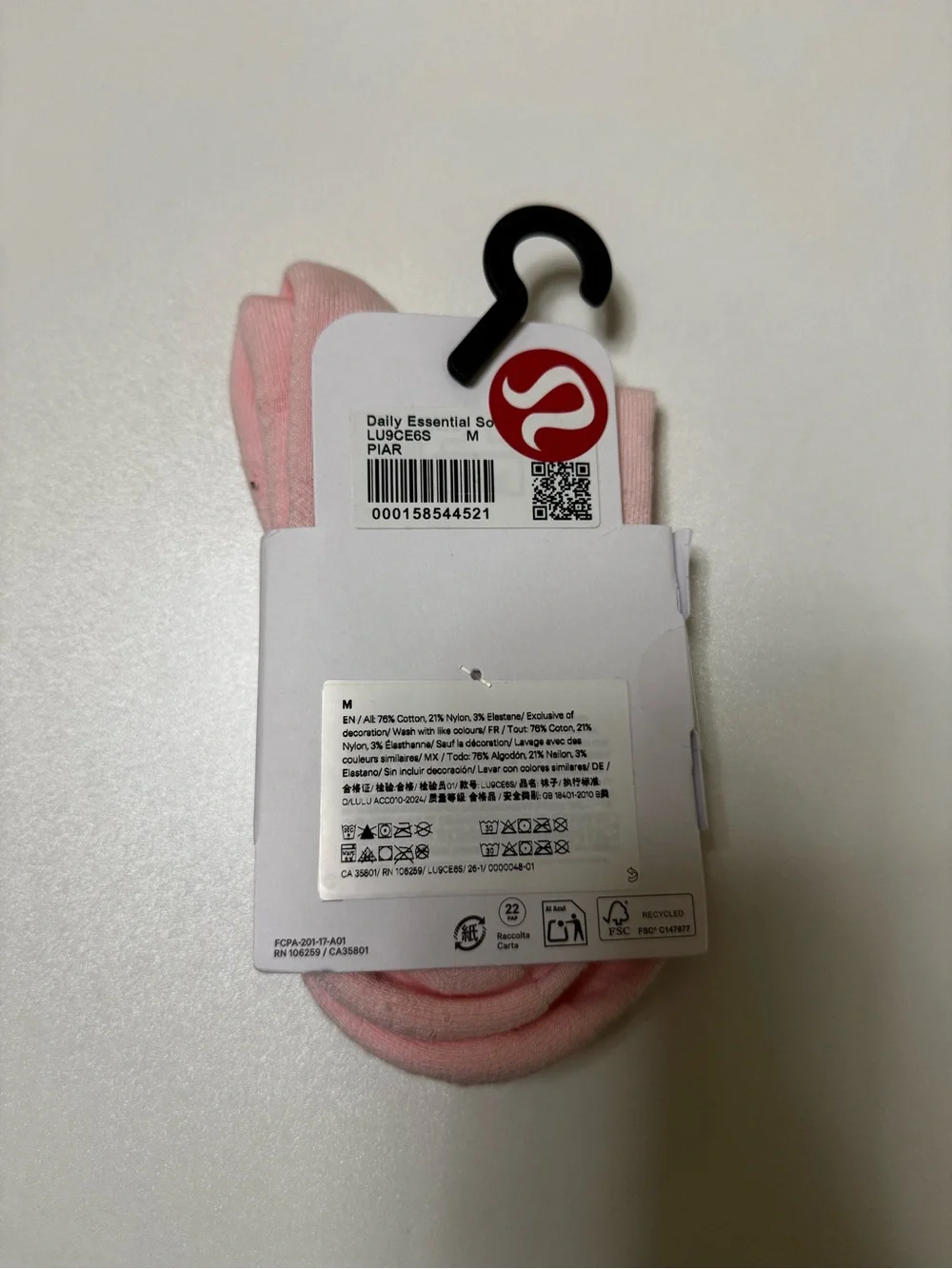 lululemon athletica Pink Crew Socks